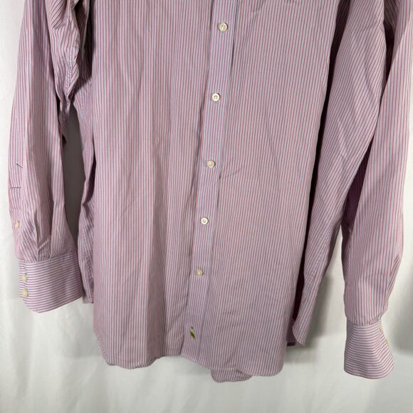 Tailorbyrd Dress Shirt Men's XXL Blue Red Striped Button Up Long Sleeve Cotton - Picture 3 of 12